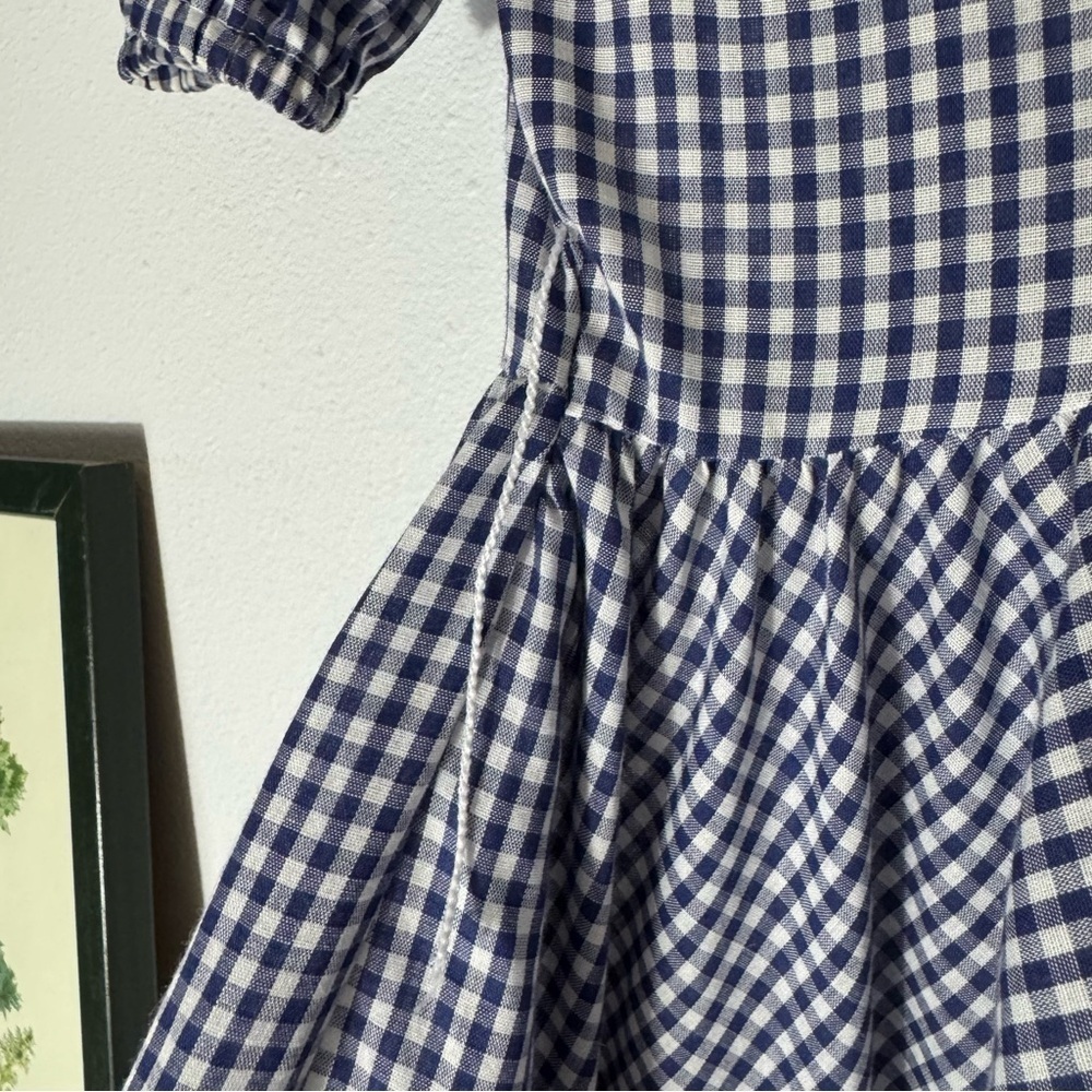 Vintage Jeri Bee navy blue gingham cottagecore dress size 10 - Picture 15 of 16